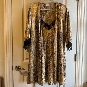 Vintage 90s Silky Robe and Chemise Set